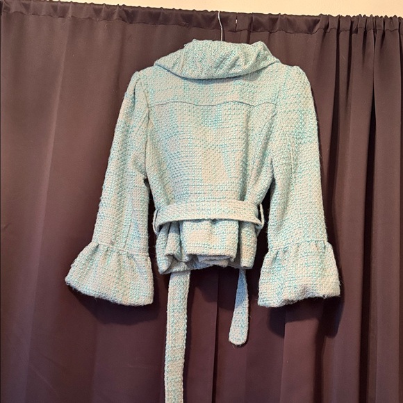 Arden B Light Blue Ruffled Blazer - Picture 3 of 5